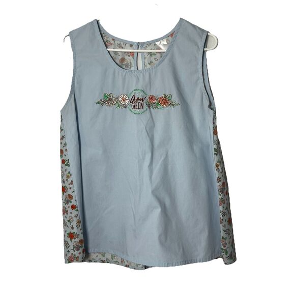 Disney Parks Epcot Flower & Garden Grow Green Blouse Without Sleeves Size XL - Picture 1 of 7